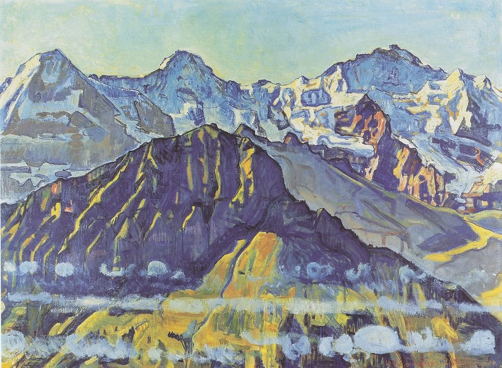 Eiger, Mönch e Jungfrau al sole del mattino - 1908
